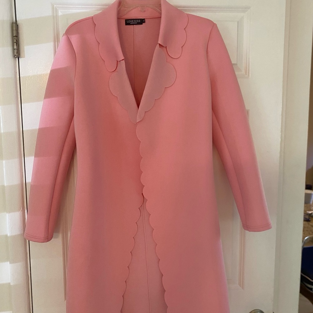Pink Scalloped Women's Coat